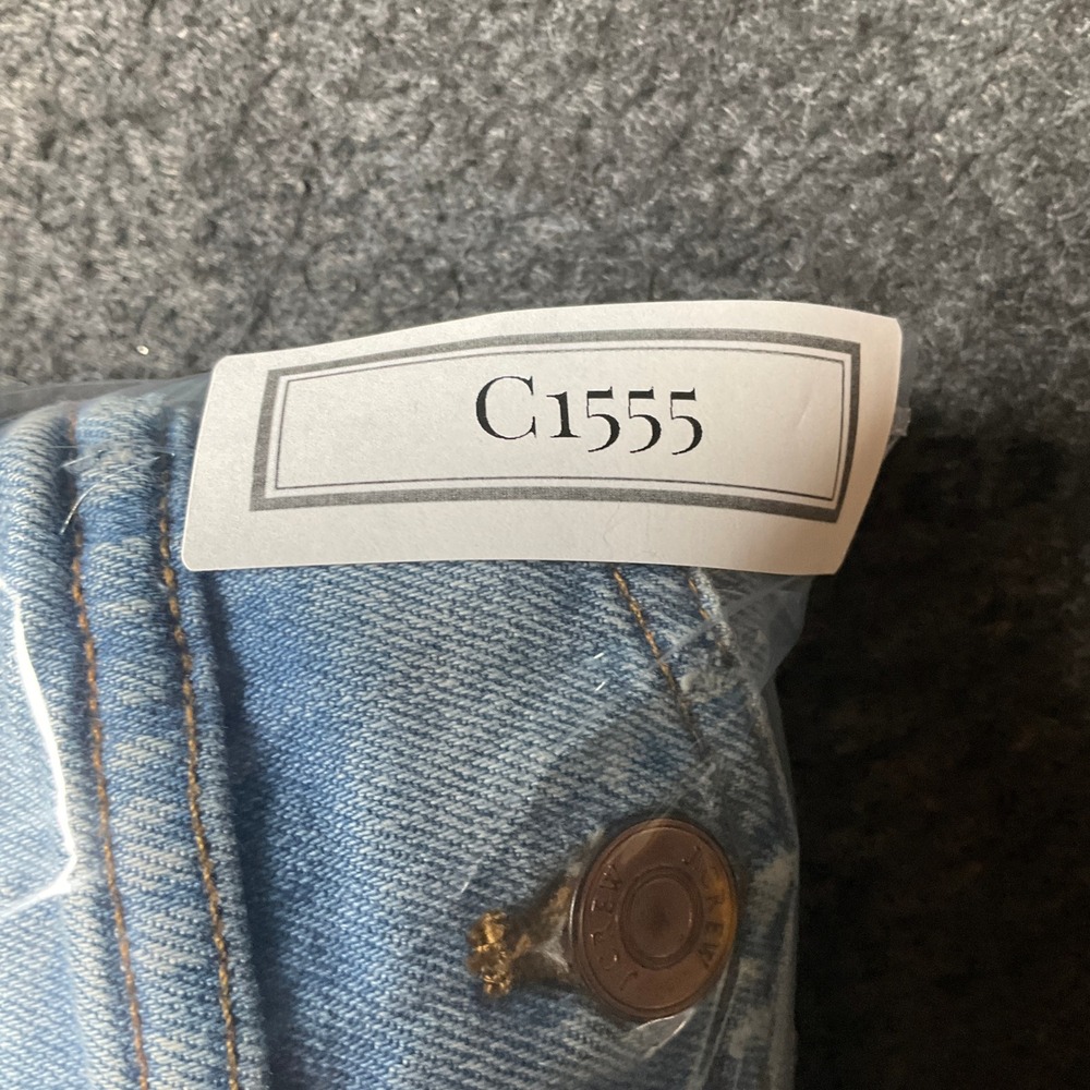 J.Crew Denim Jacket Women L Blue Cropped Trucker Classic Boho Minimalist - Picture 9 of 10